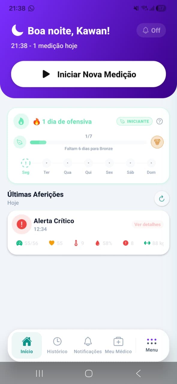 App VigiDoc — dashboard do paciente